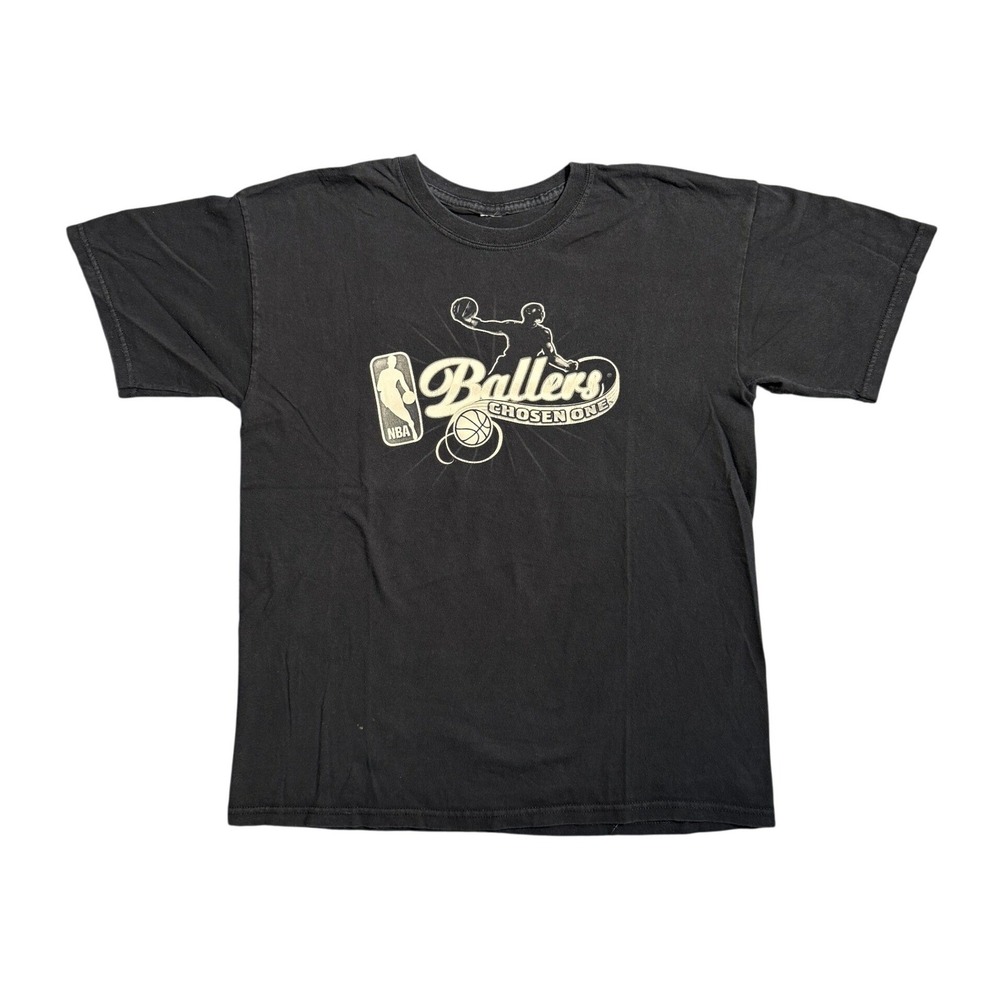 VTG Y2K NBA Ballers Chosen One Graphic T-Shirt Mens Black Short Sleeve L